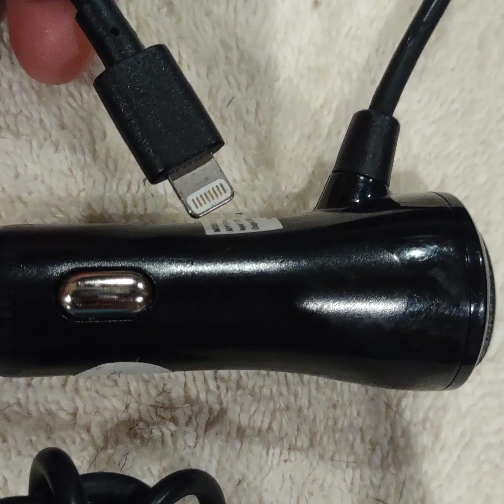 Apple Black Chargers, Car Charger And Wall